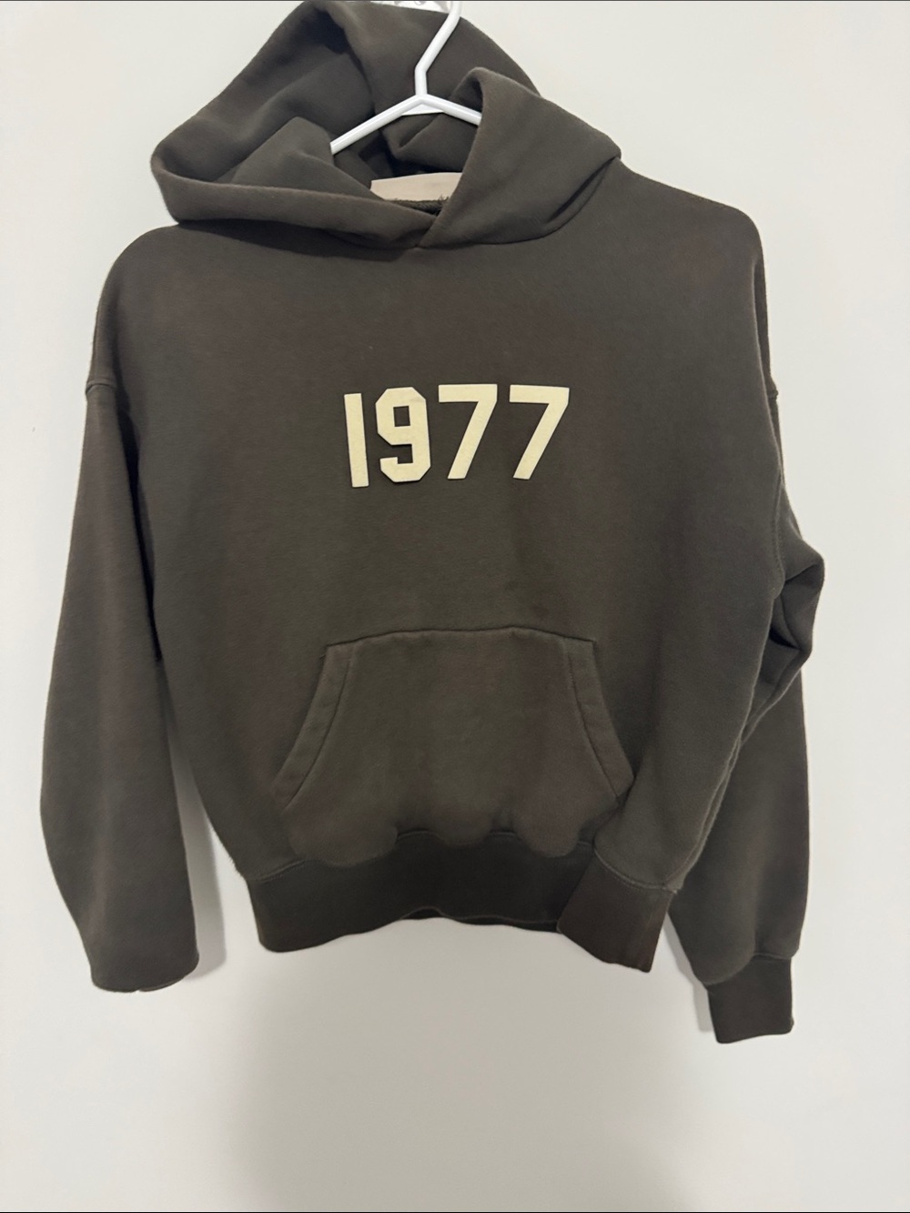 Essentials 1977 Graphic Hoodie - Olive Green Men’s Sweatshirt